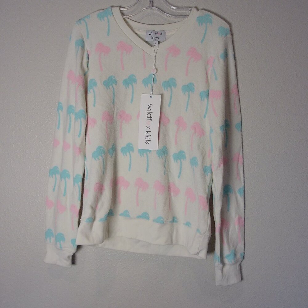 NWT Wildfox Kids Palm Trees White Sweater